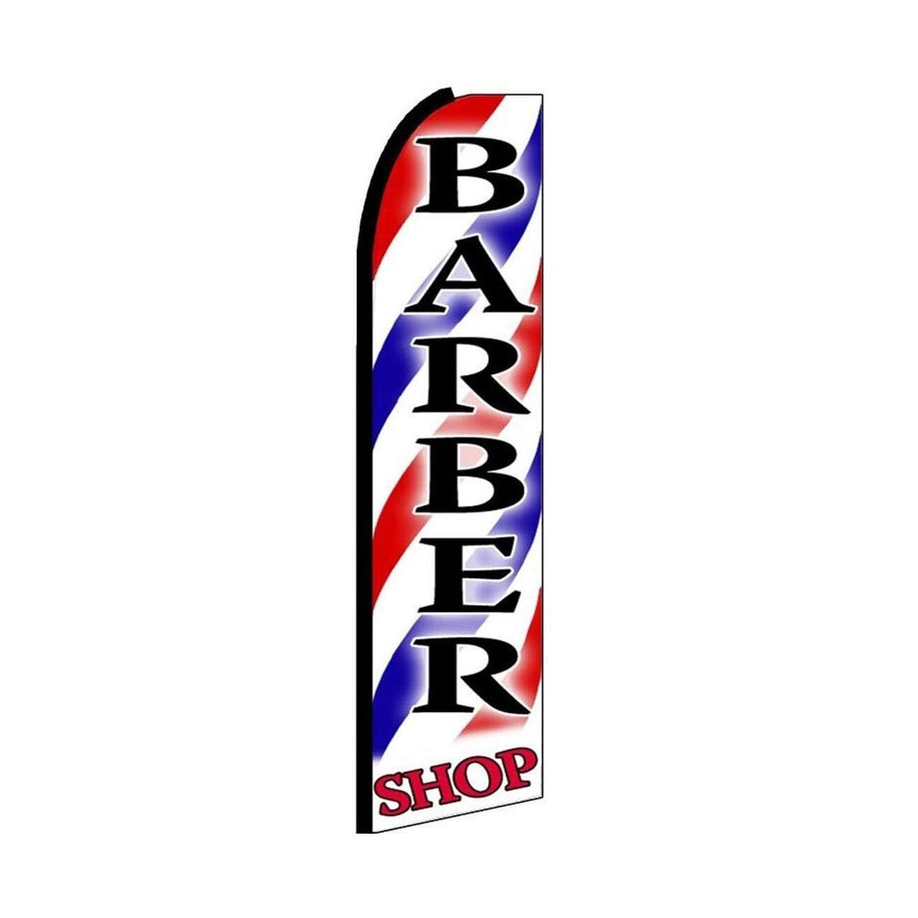 Barber Shop Swooper Flutter Feather Flag | 3ft W x 11.5ft Tall