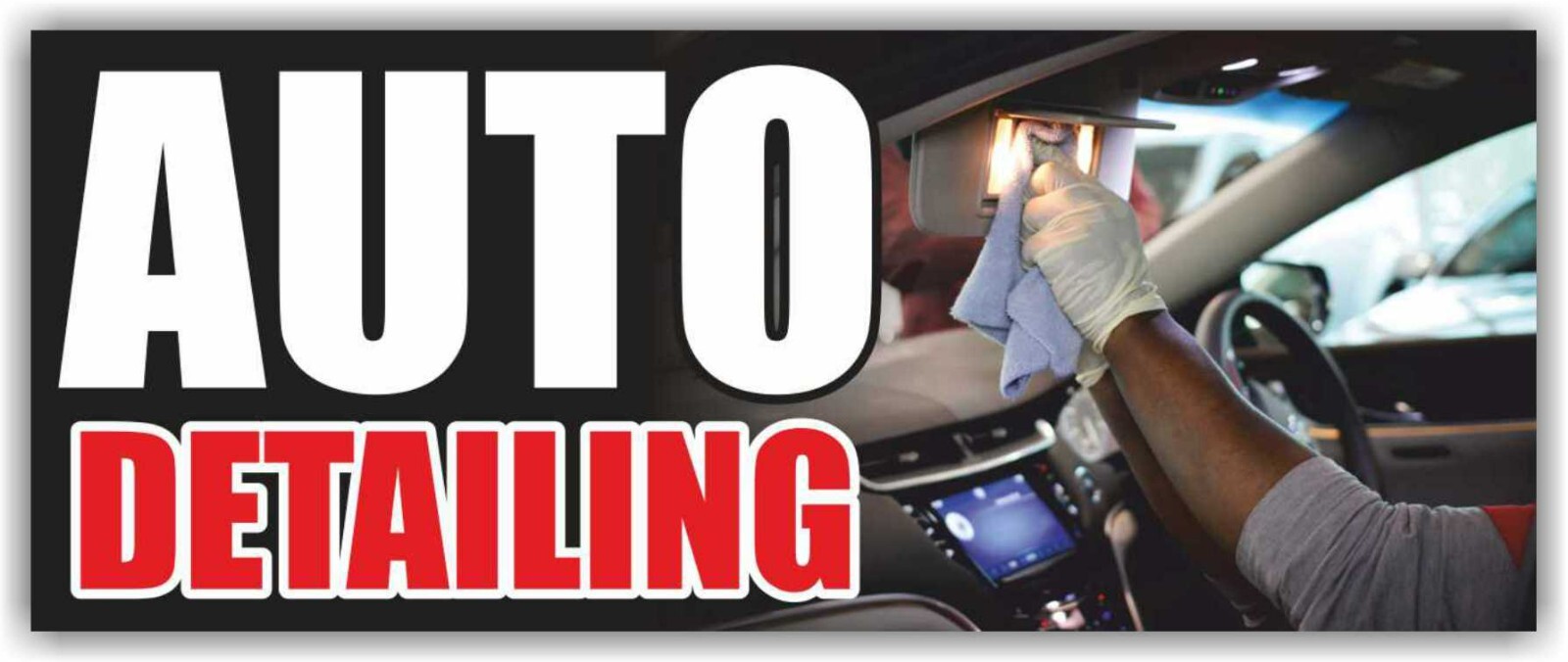 AUTO DETAILING Advertising Banner Vinyl Mesh Sign Services Car Hand Wash Wax