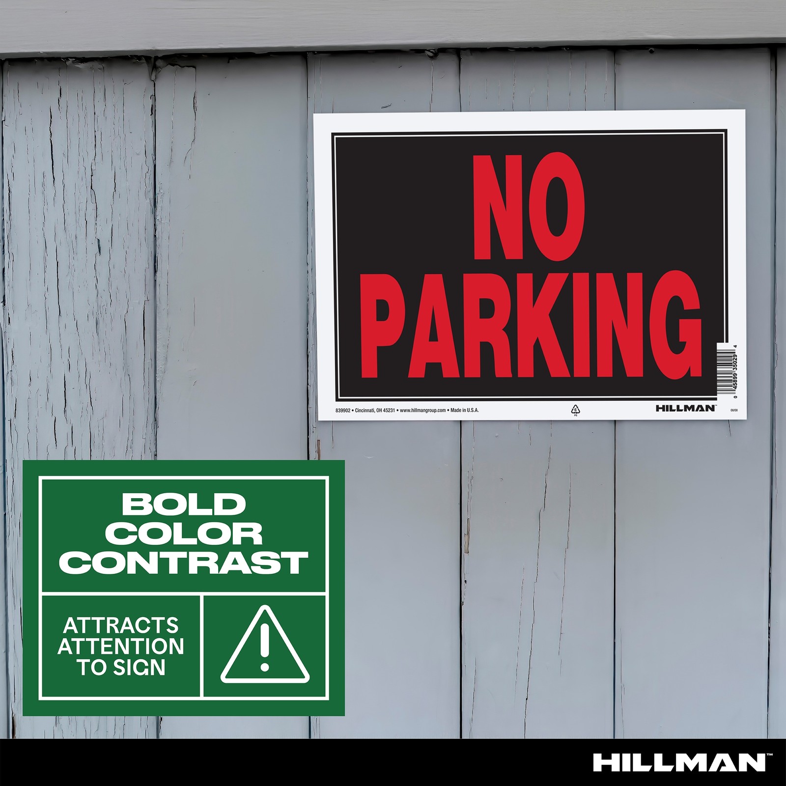 Hillman No Parking 8-in x 12-in Plastic Prohibited Sign