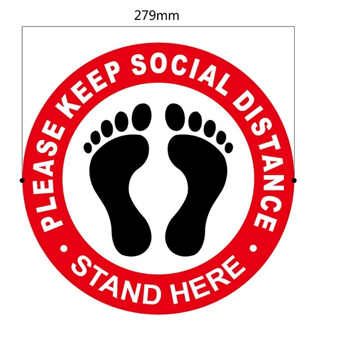 10X Social Distancing Floor Decal Sticker Waterproof Vinyl Ground Sign Red US
