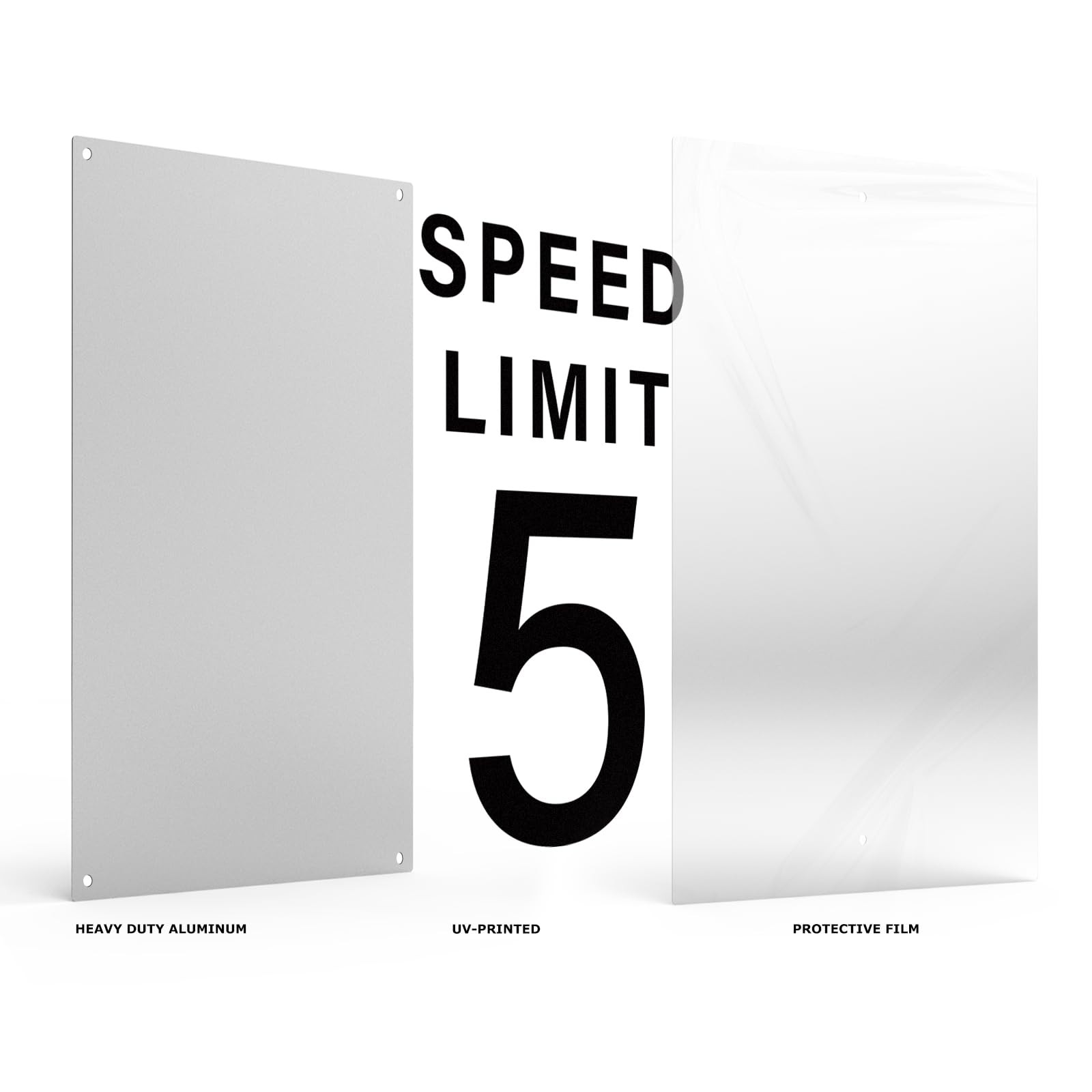 2 PCS 5 MPH Speed Limit Sign 18×12 Inch Reflective Aluminum Weather Resistant