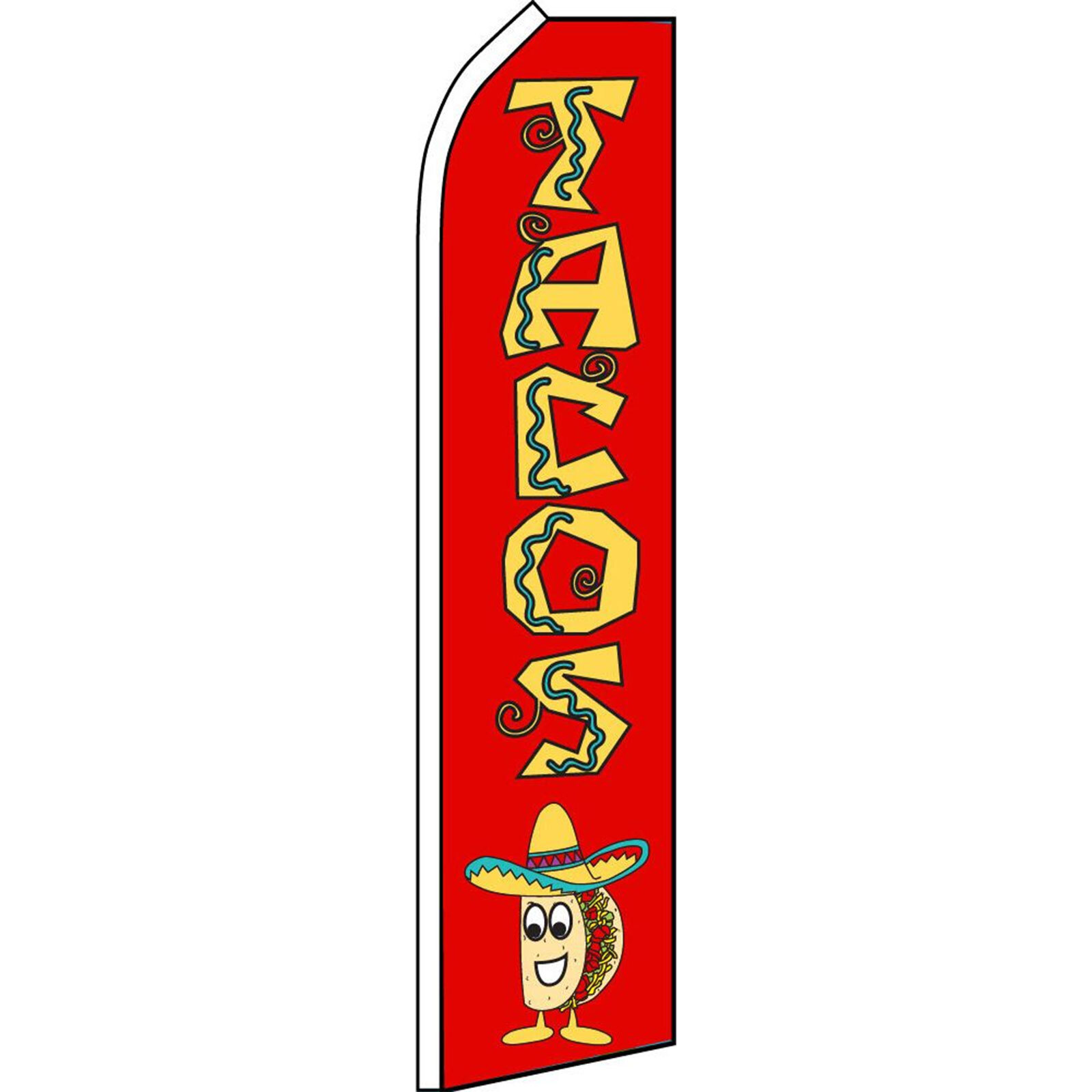 Tacos 2 1/2 ft X 11 1/2 ft Polyester Swooper Flag