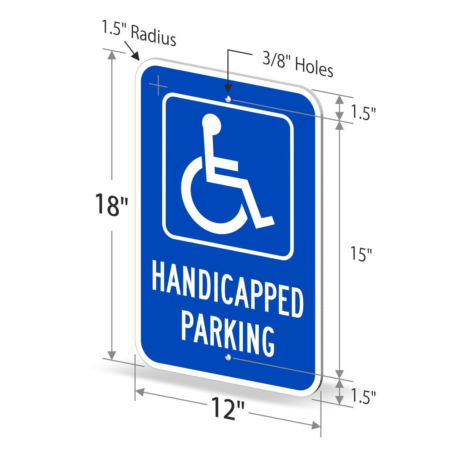 SmartSign Handicapped Parking Sign, 12 x 18 Inches 3M Engineer Grade Reflect…