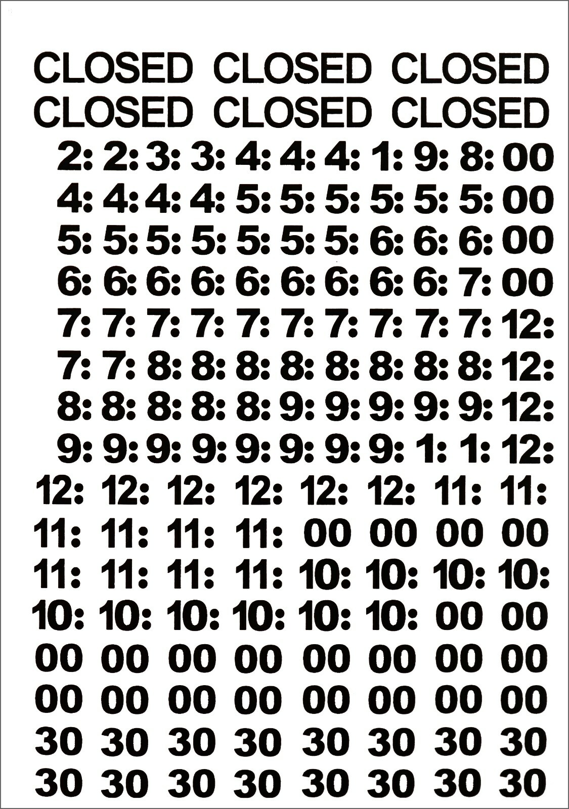 Open Business Hours Low Tack Sign Store Static Cling Window Glass Door Green