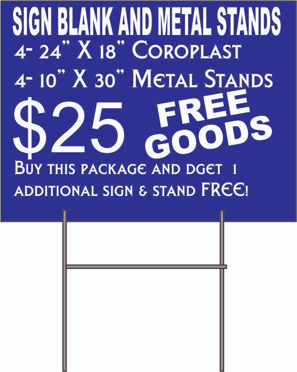 Blank Yellow Coroplast 3 Pieces 24″X18″