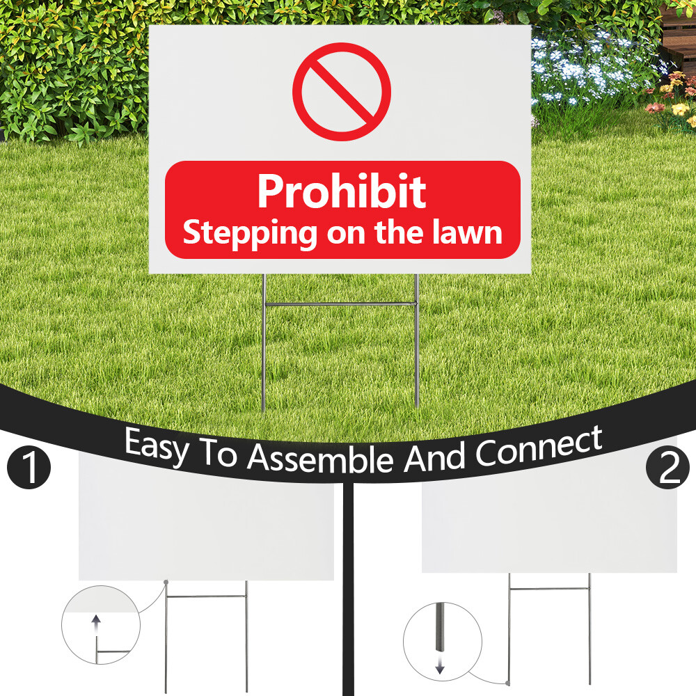 18×24 17×12 Yard Signs Personalized Blank Corrugated Lawn Sign Large With Stakes