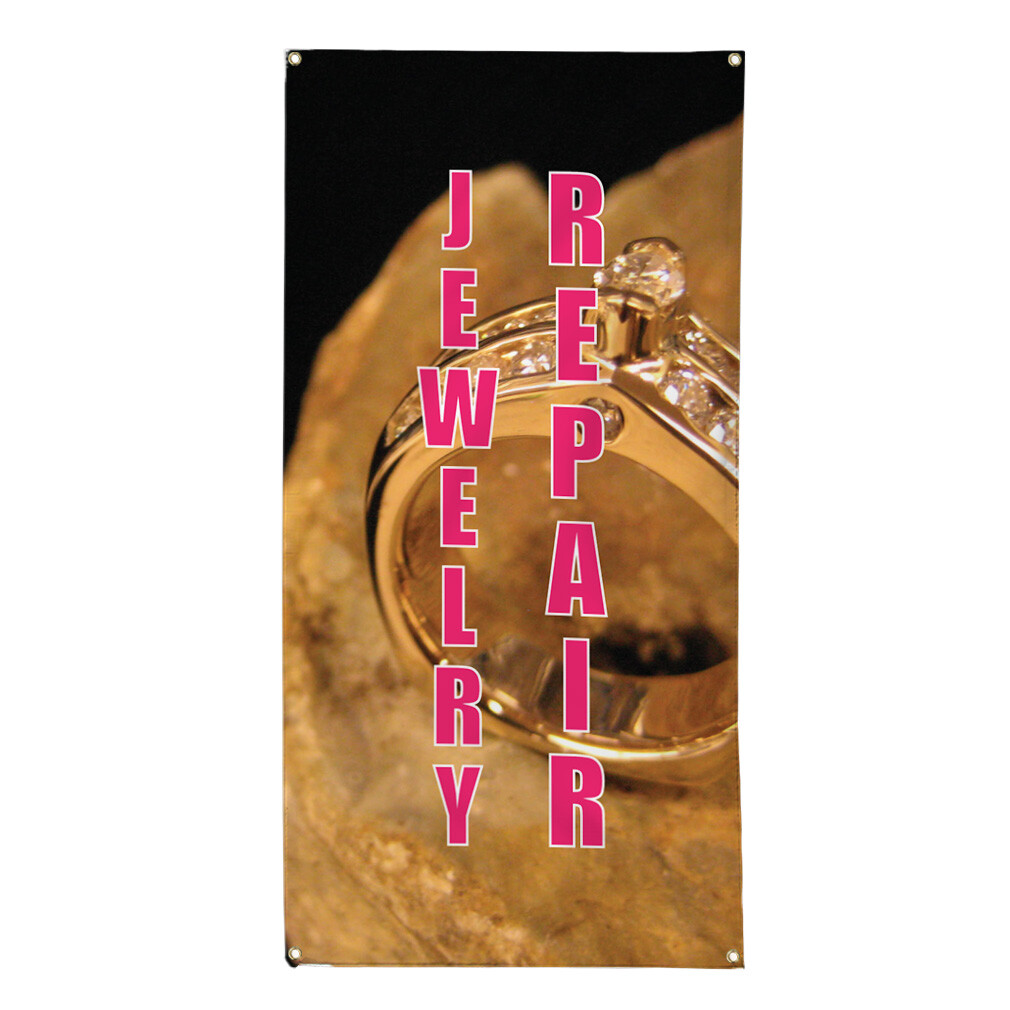 Vertical Vinyl Banner Multiple Sizes Jewelry Repair Business Outdoor