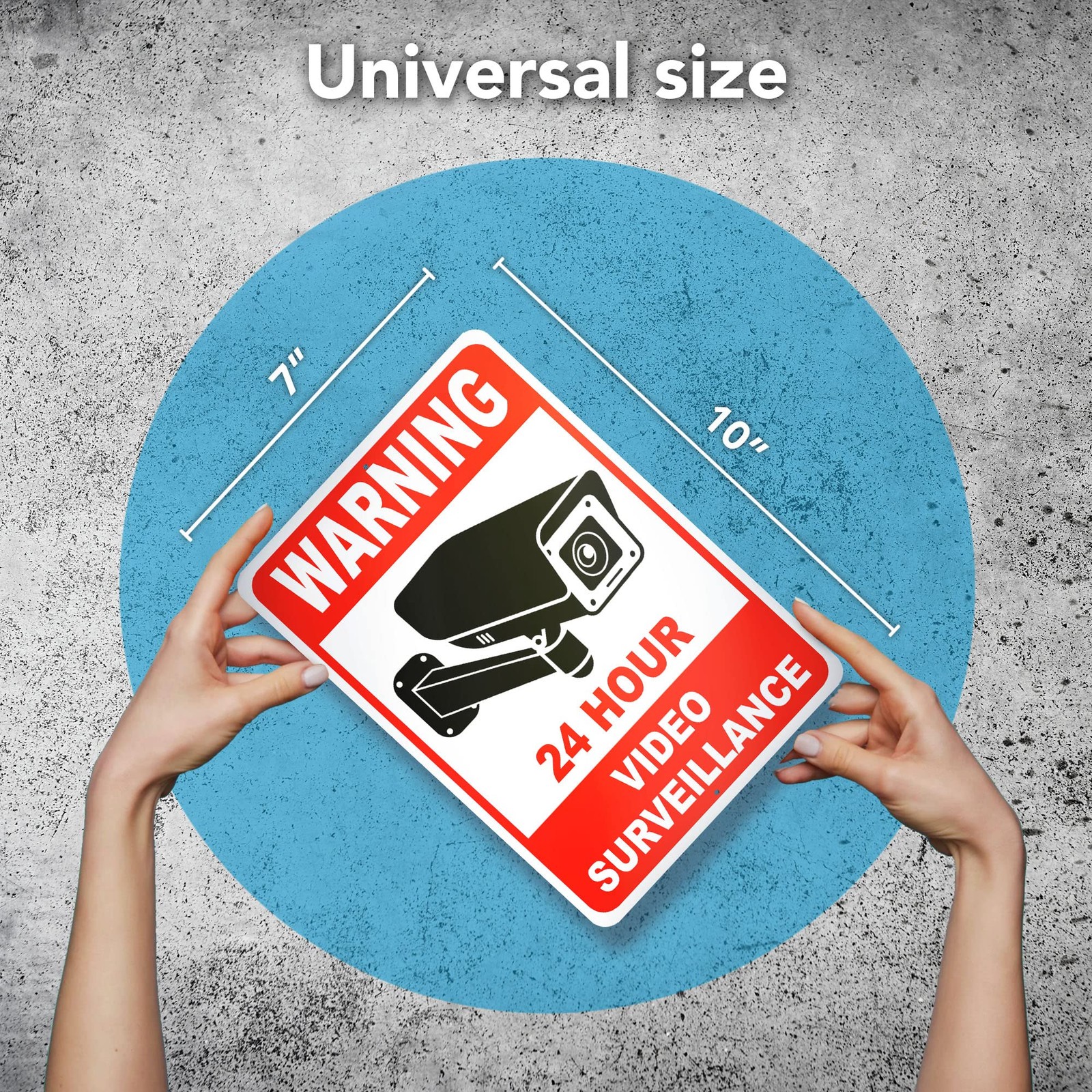 2 PC Video Surveillance Sign, 7×10 Aluminum Warning 24 Hour Security Camera S…