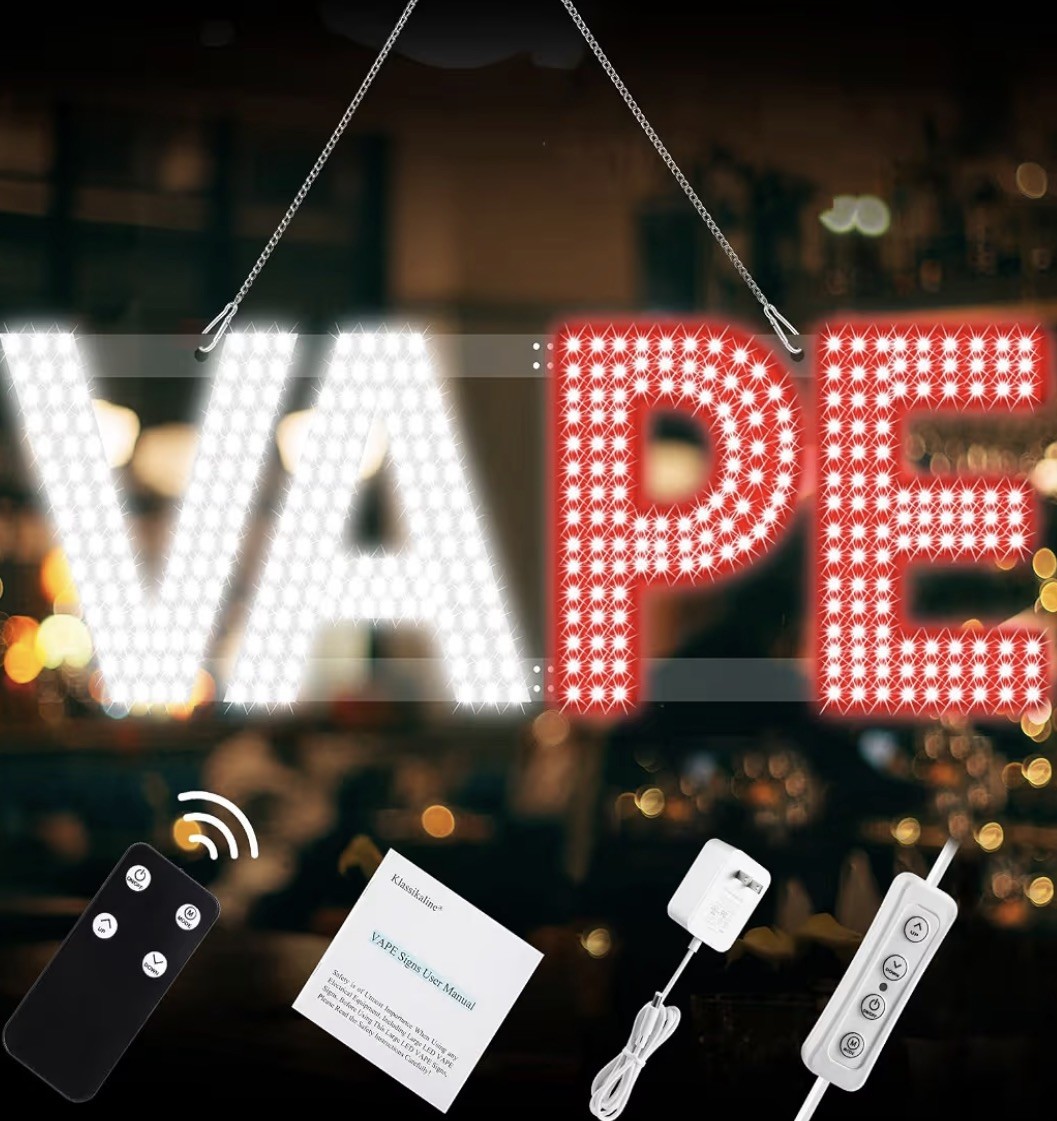 30″x10″ LED VAPE Sign Ultra Bright Dimmable 4 Mode Smoke Shop Store Window