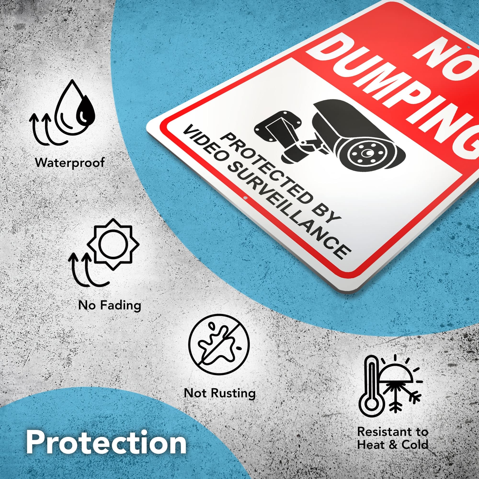 2 Pack No Dumping Aluminum Sign Rust-Free UV Protected and Weatherproof, 10×7 In