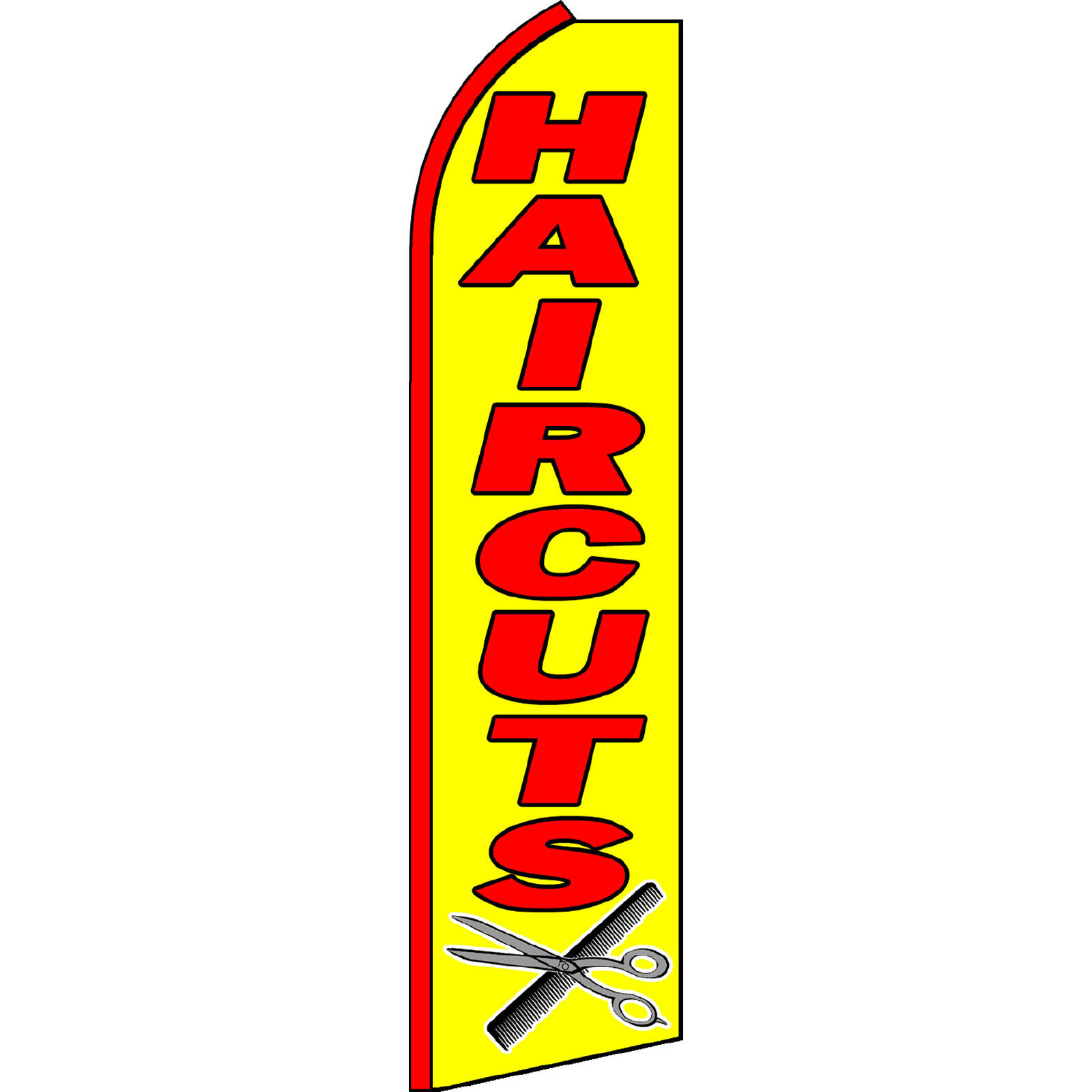 Haircuts 2 1/2 ft X 11 1/2 ft Polyester Swooper Flag