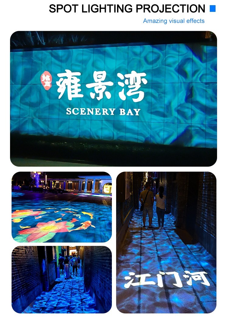 40W-600W 4 Logo Imagine AD Sign Auto-swtich LED Gobo Projector Lamps Waterproof