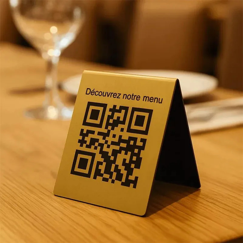 Crylic QR Menu Sign Touchless Menu Stand WiFi Connected QR Freestanding
