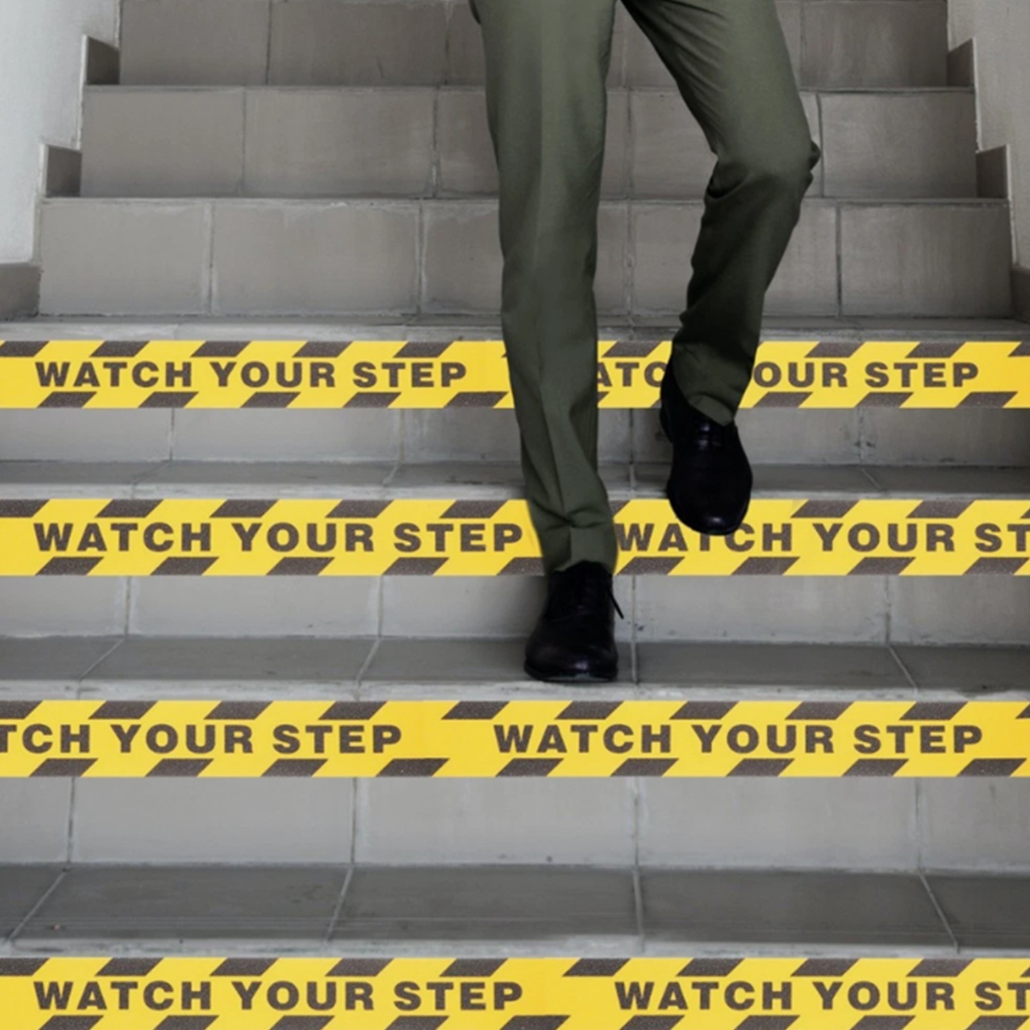 3 Pack Watch Your Step Sign Anti-slip Warning Sticker Adhesive Warning Tape Roll
