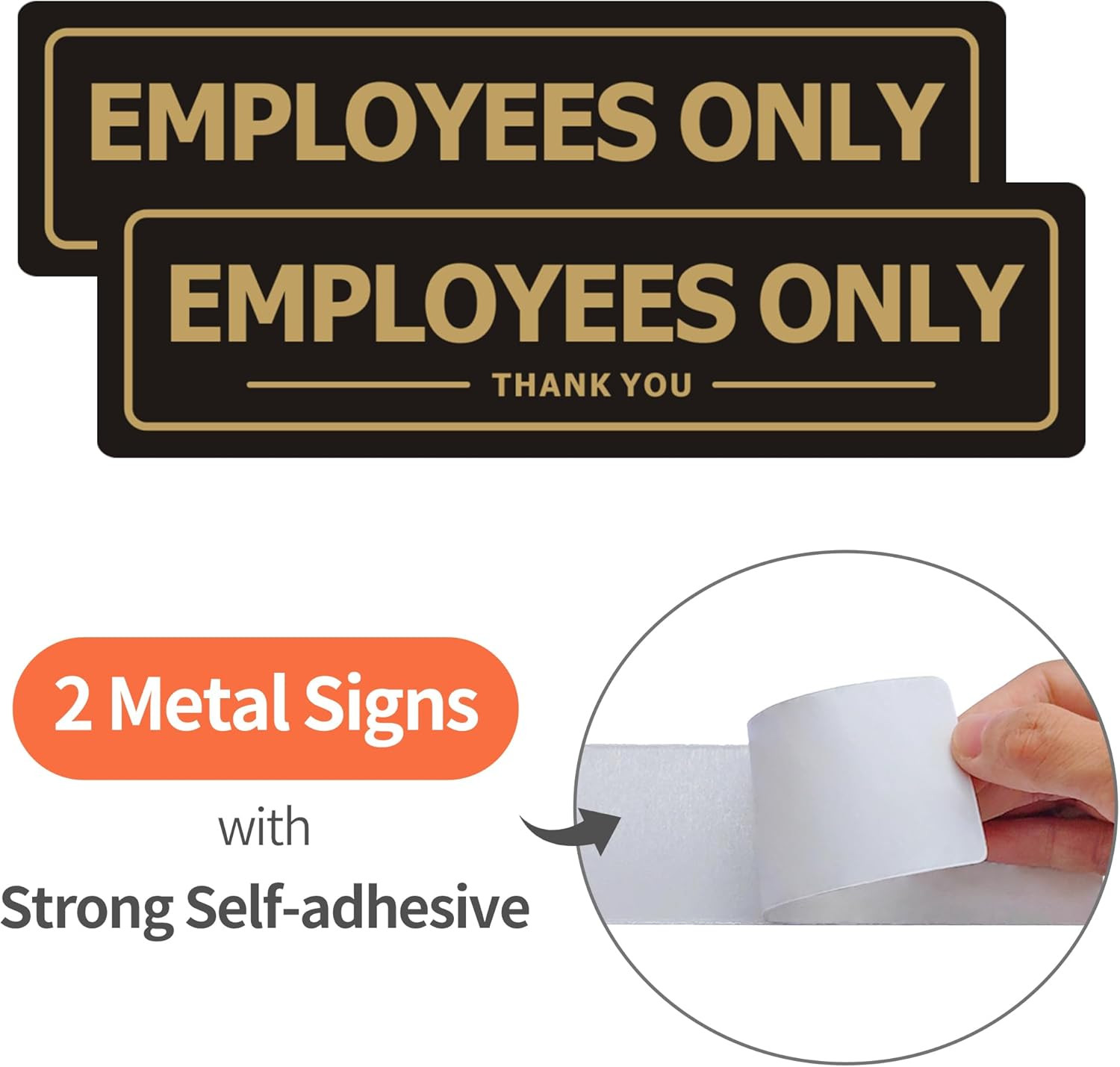 Employees Only Sign – 2 Pack Office Door Signs for Business Store Wall – Aluminu