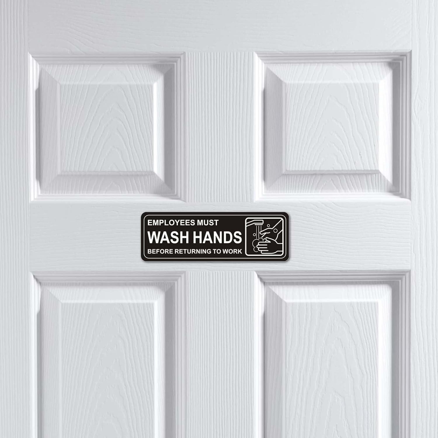 4 Pack Self-adhesive , 9″ x 3″ Durable Acrylic Hand Washing Signs with Symbo…