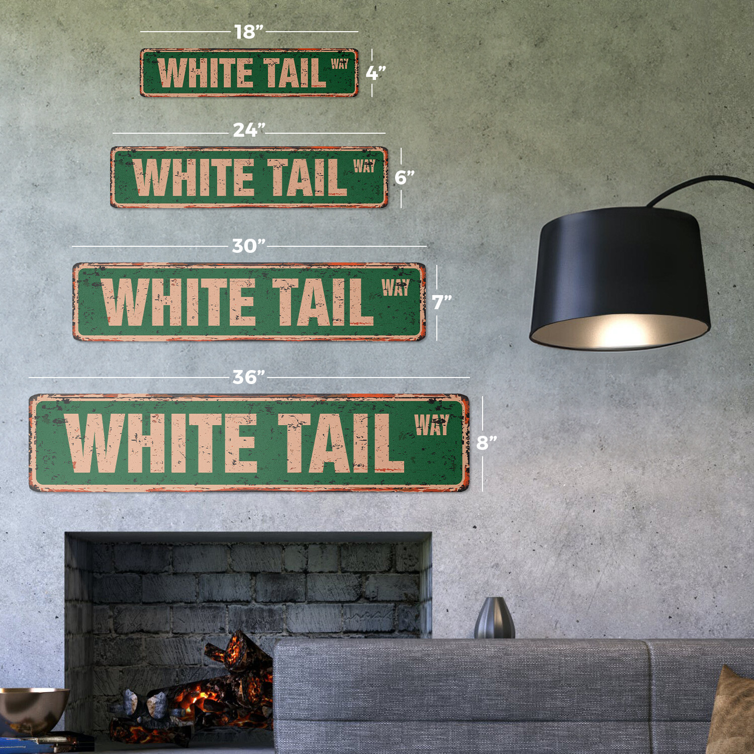 WHITE TAIL Vintage Street Sign Metal Plastic deer doe hunter wild animal