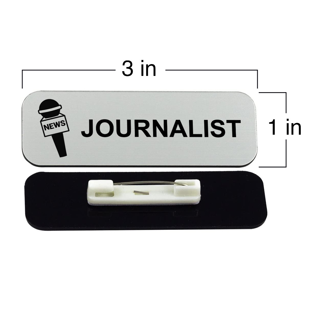 Journalist 1 x 3″ Name Tag/Badge, (3 Pack)
