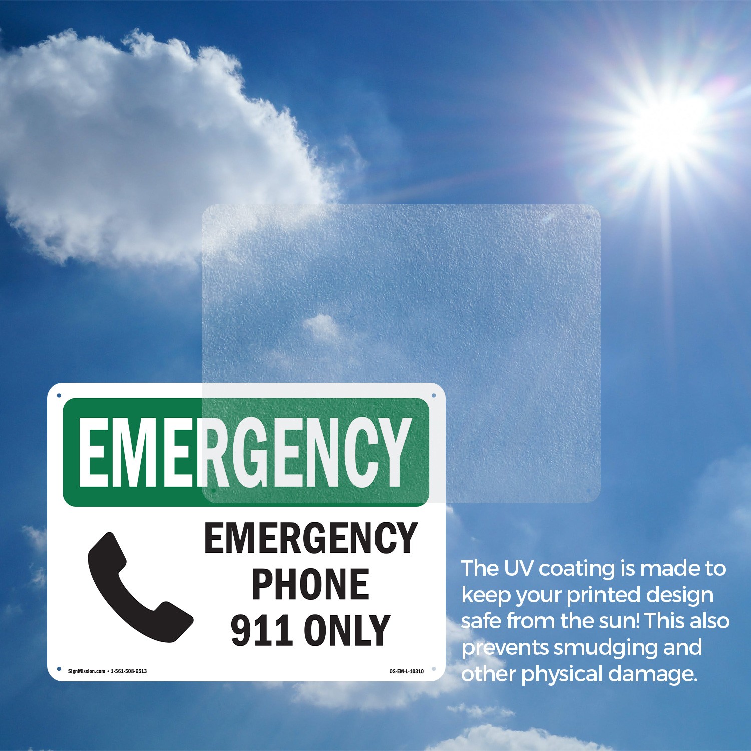 Phone 911 Only OSHA Emergency Sign Metal, Plastic, Or Decal – 5 or 10 Pack