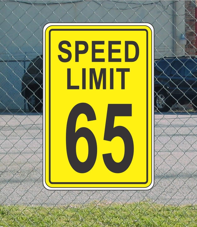 Yellow Speed Limit 65 Metal Sign for Street Road Highway Parking Lot 12″x18″ mph