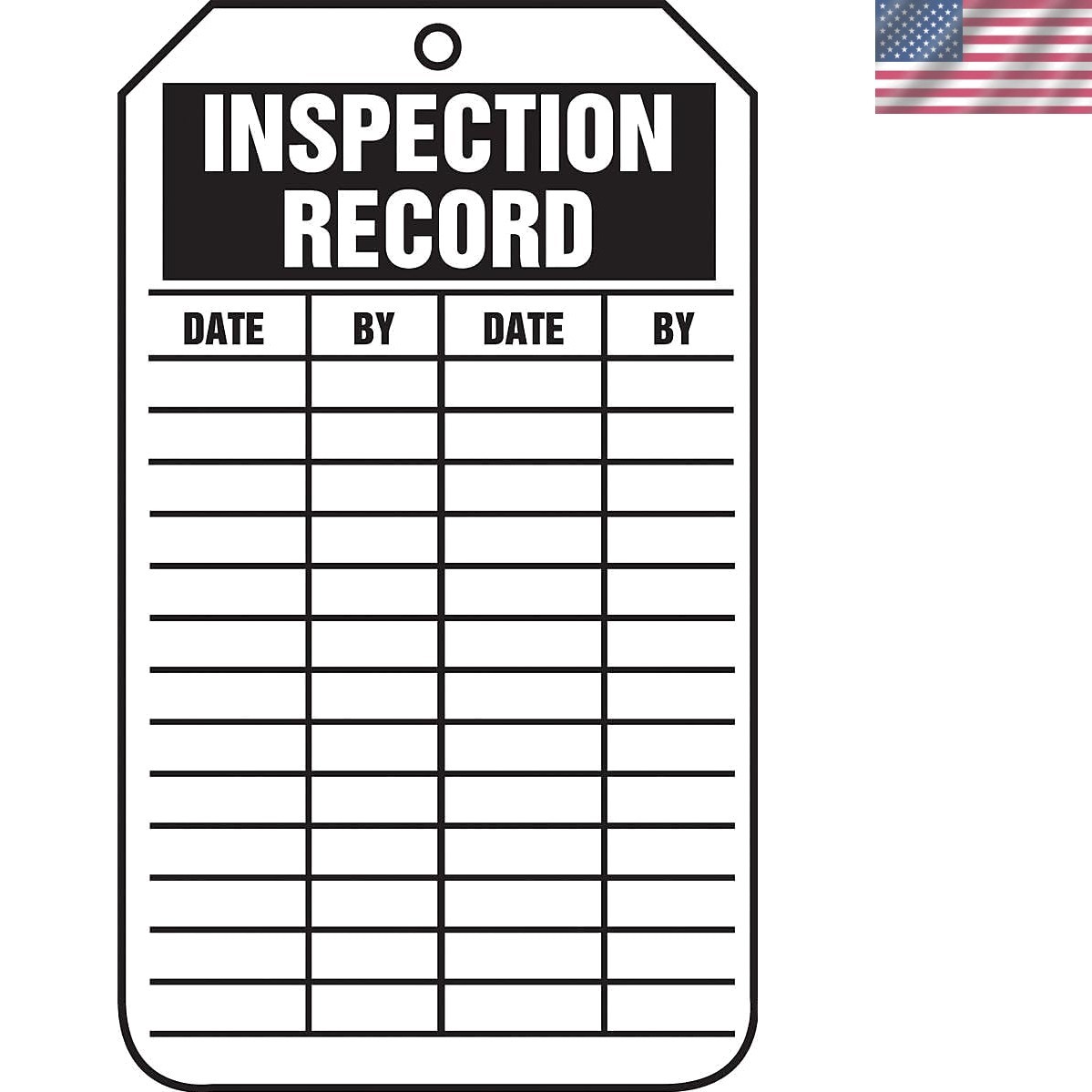 NMC 25 Count Inspection Records Saftey Tag, Inspection Record | PF-Cardstock …