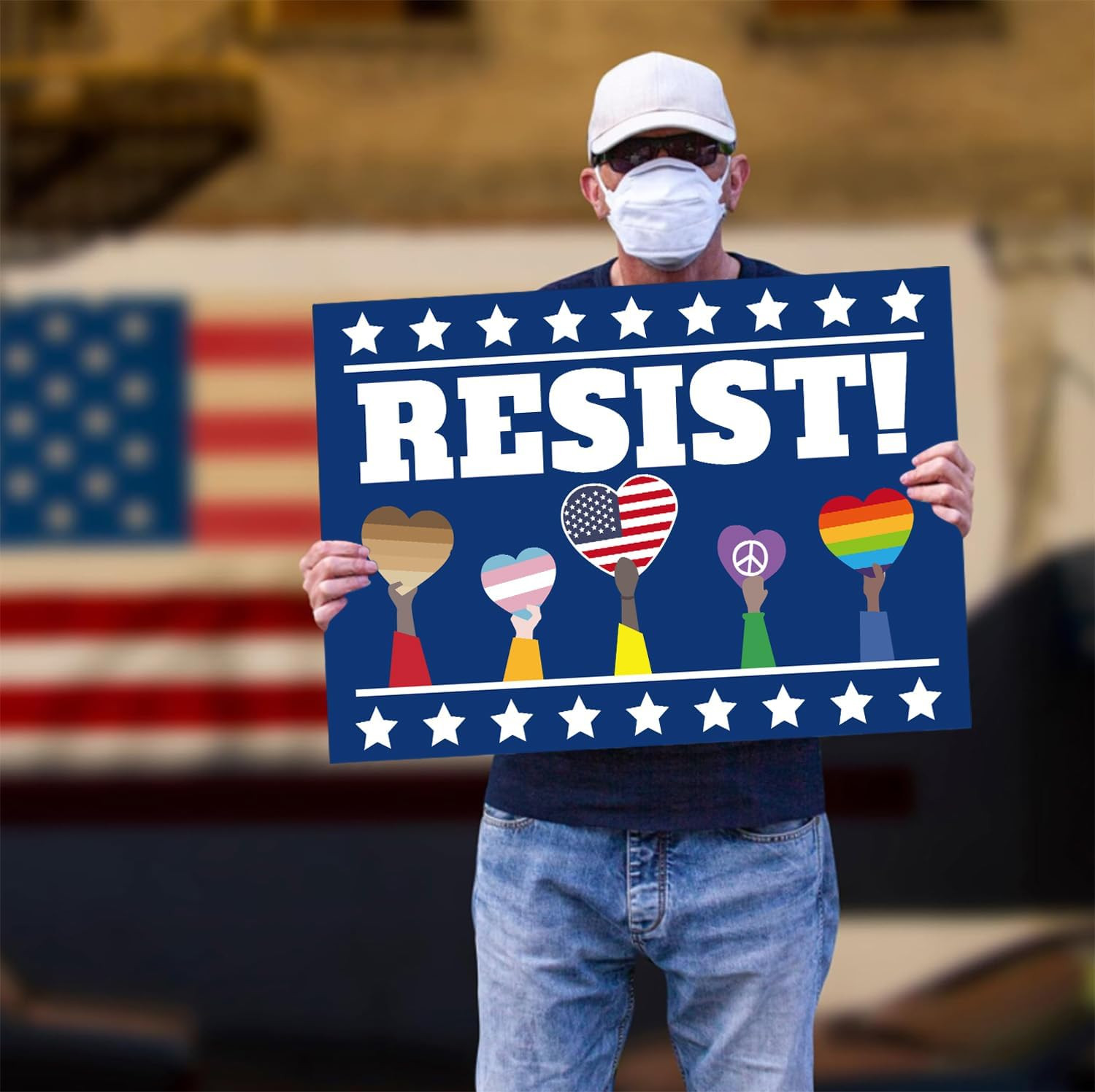 Double-Sided Political Protest Yard Sign – Save Democracy 18″x12