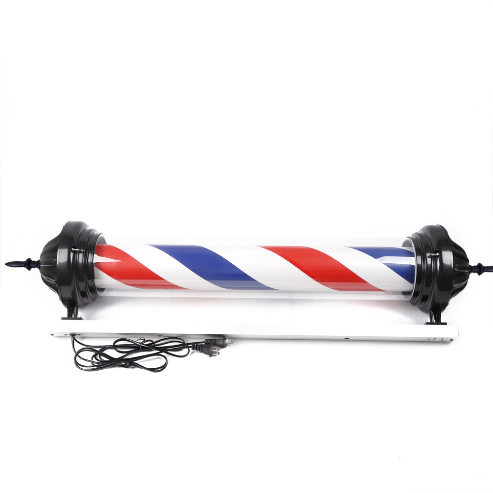 Barber Pole Light Barber Shop Rotating LED Sign Light Hair Salon Pole Light Lamp