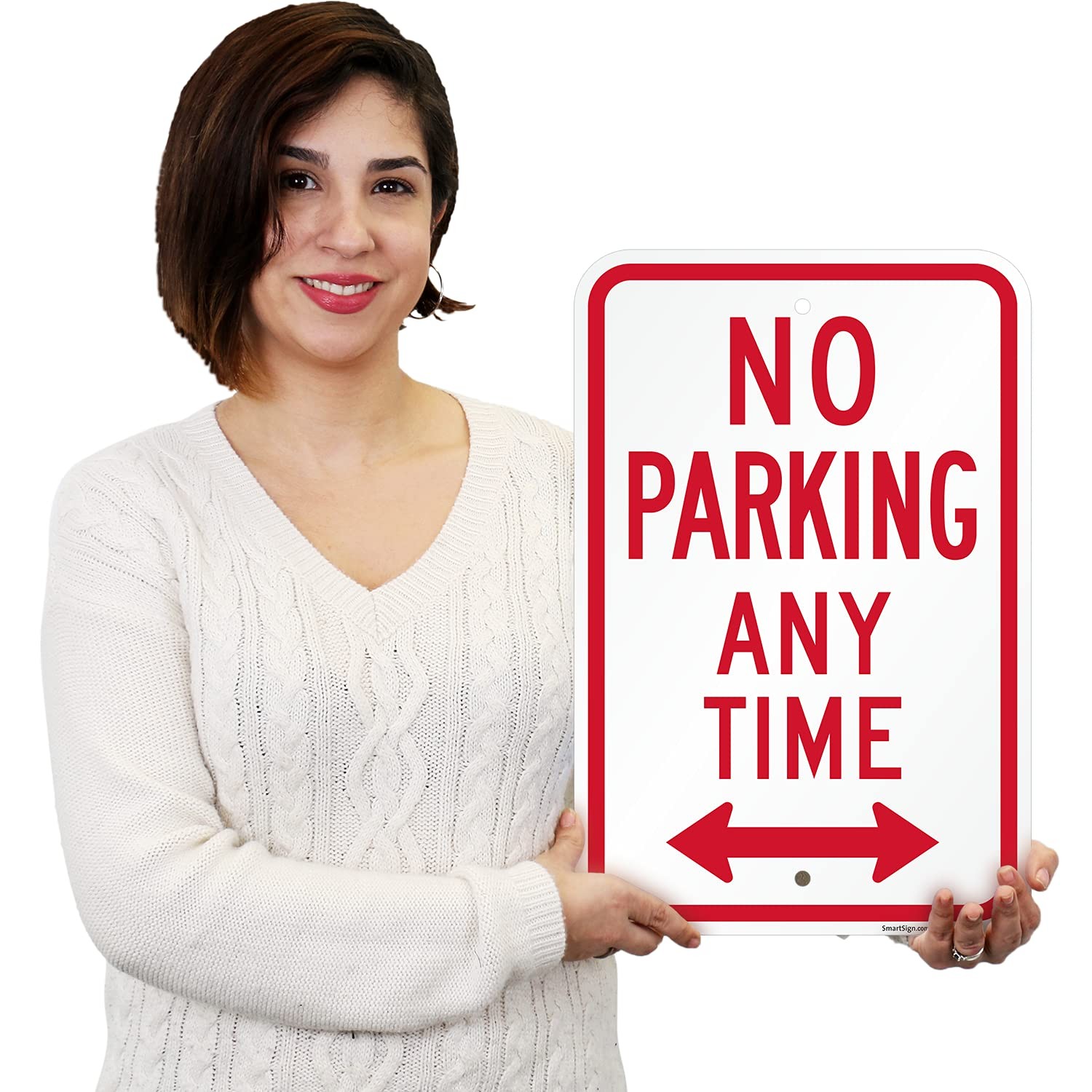 No Parking Any Time Sign 12×18 Inch Aluminum Rustproof Traffic Warning Sign
