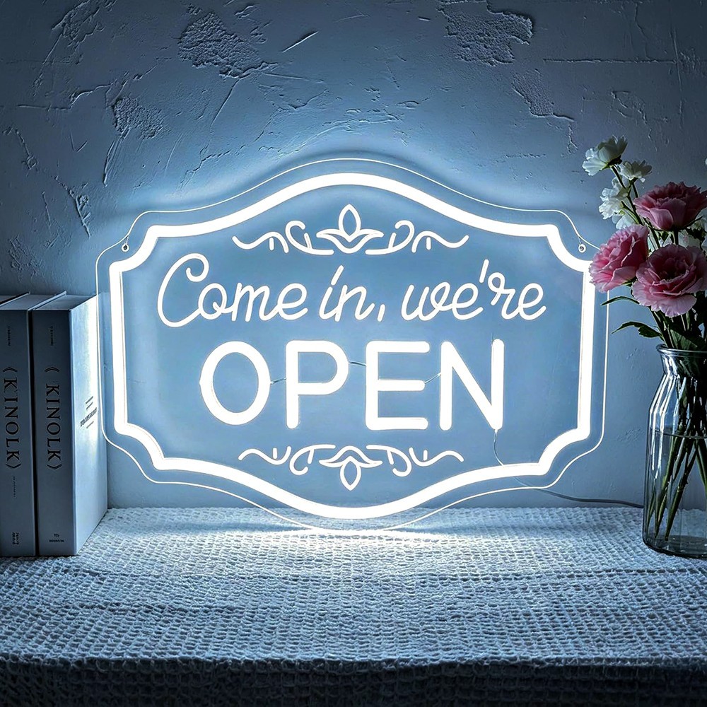 OPEN NEON SIGN FOR BUSINESS SHOP STORE LED OPEN WALL SIGN USB POWERED ACRYLIC