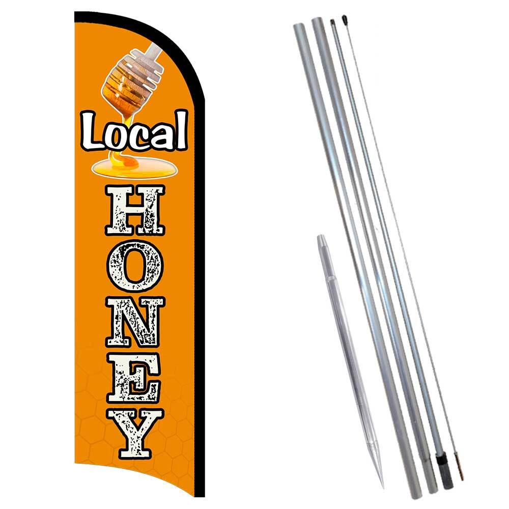 Local Honey Premium Windless Feather Flag Bundle (Complete Kit) OR Optional Rep