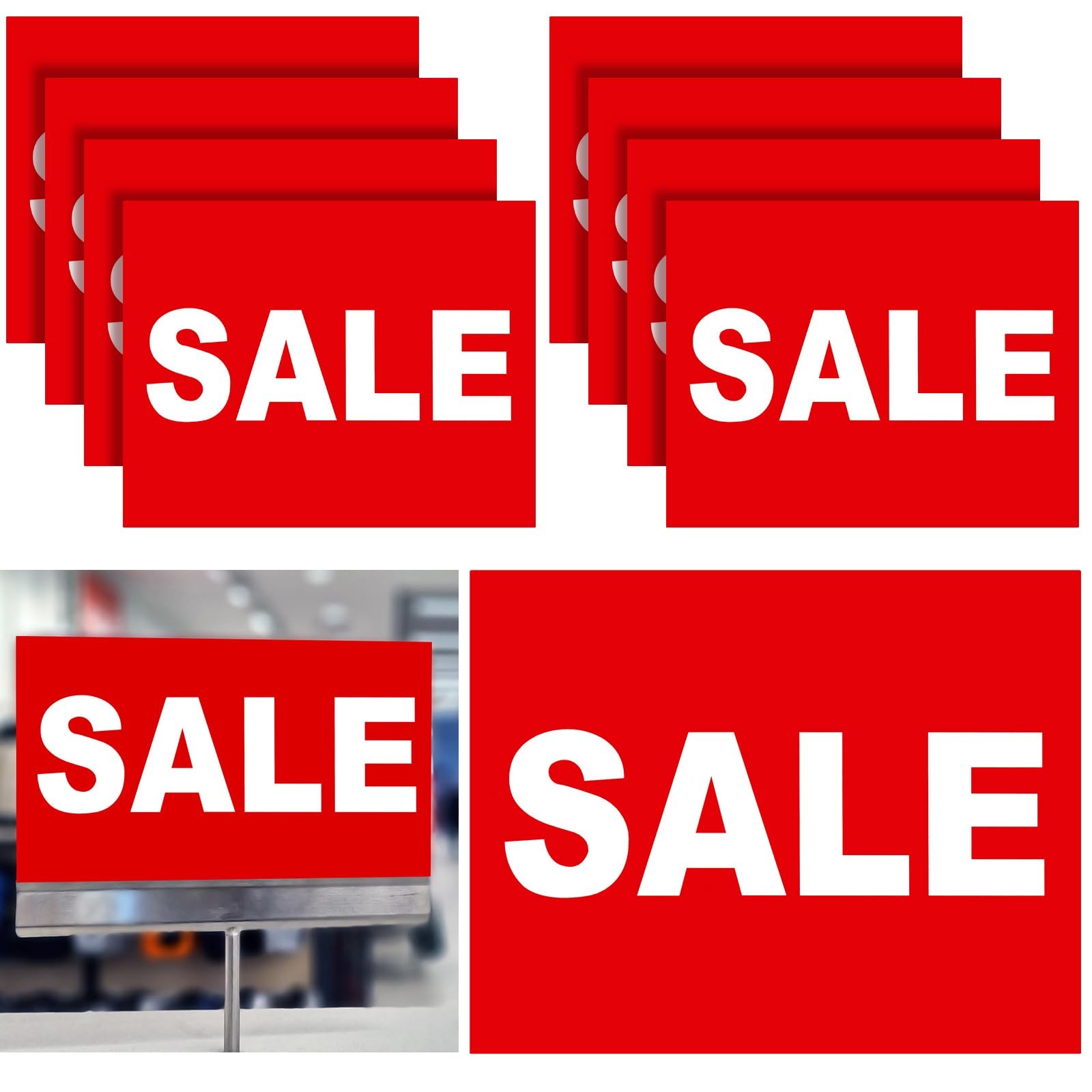 10 PCS 5.5 x 7 Inches Sale Signs for Retail Card Stock Sale Sign Red White Pr…