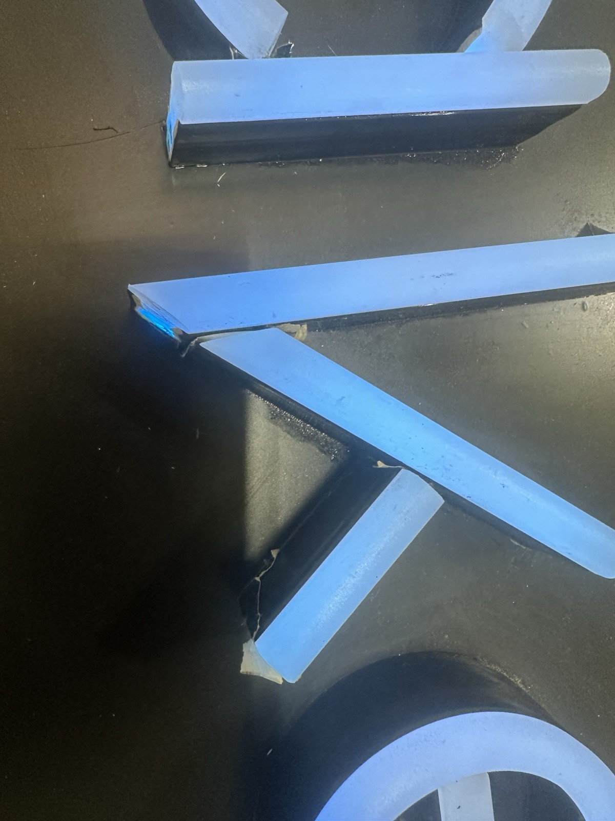 “Cakes” LED Sign L-30in W-1.5in H-20in (Blue Light Up)