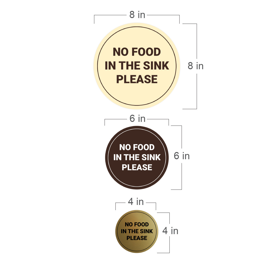 Circle No Food In The Sink Please Wall or Door Sign