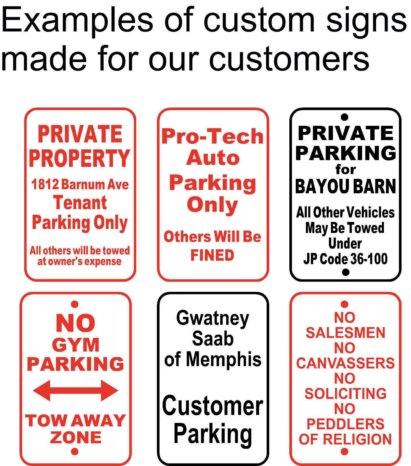 Custom 12″ x 18″ Aluminum Sign Parking Business Retail Choose Your Text #46 USA