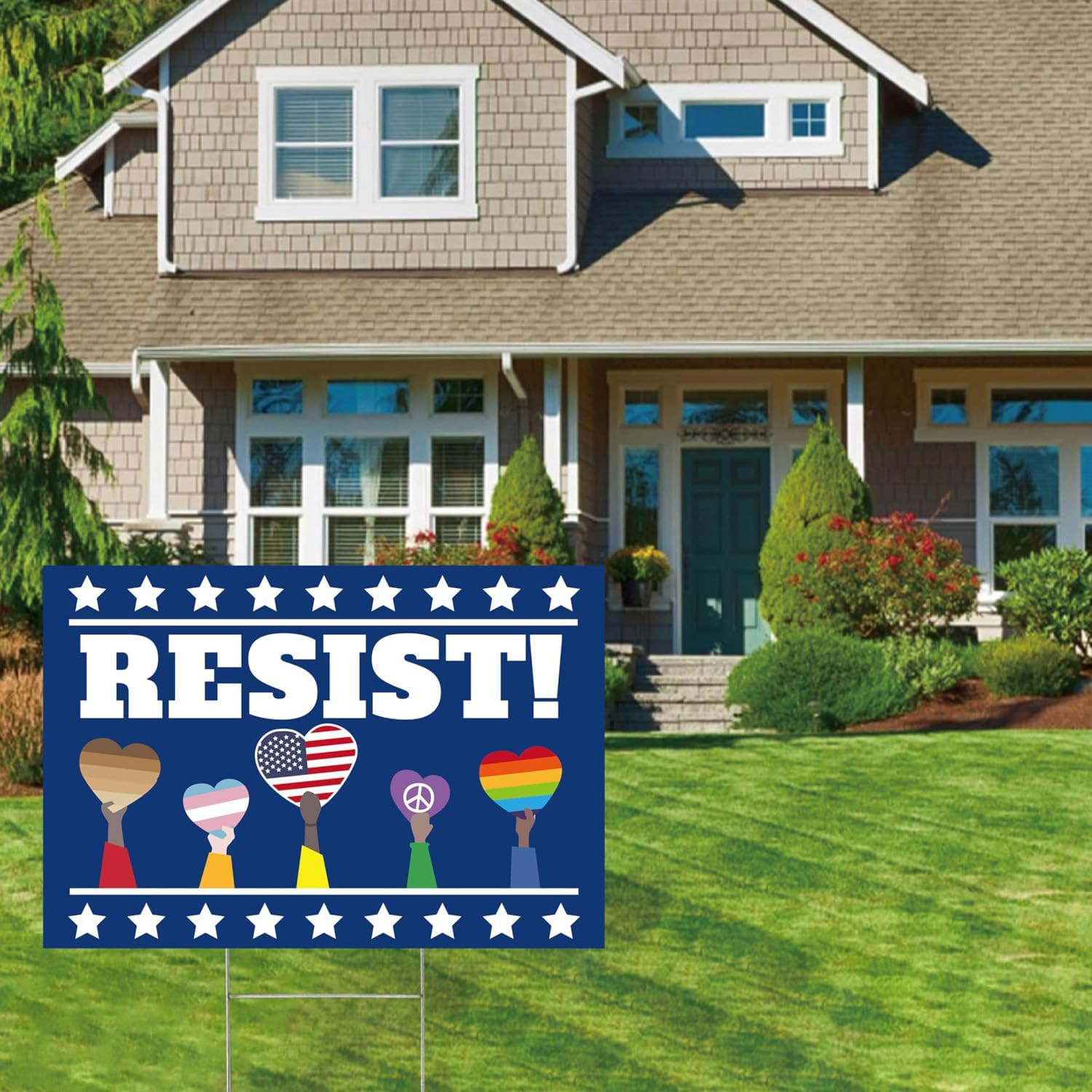 Double-Sided Political Protest Yard Sign – Save Democracy 18″x12