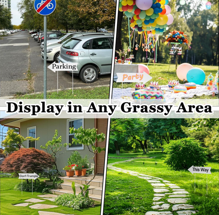 Blank Yard Signs with Stakes – 6 Pack Double-Sided Directional Signs