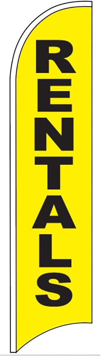 RENTALS Windless Swooper Flag Feather Banner Sign 2.5×11.5 Ft yb