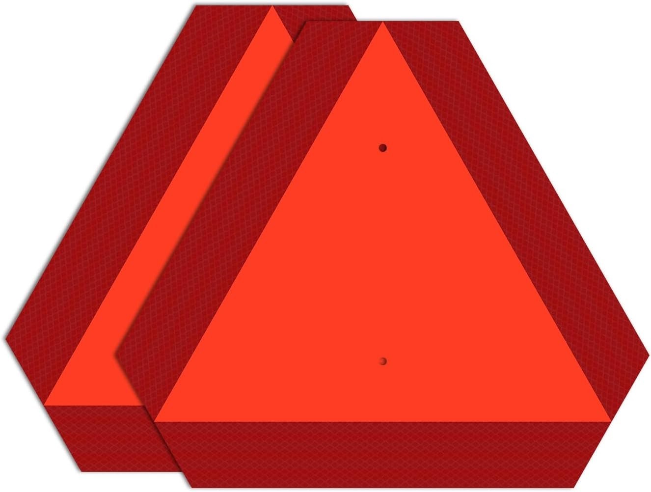 T&R Metal Slow Moving Vehicle Sign, Safety Triangle Sign – 2 Pack – 14 x16 In…