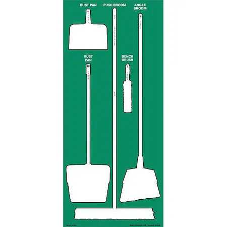Zoro Select 34Gn38 Store-Boards, 68X30 In, White/Green, Accu-Shield, 34Gn38