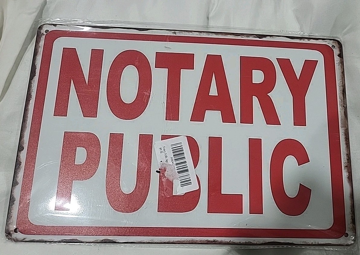 1PC Notary Public Sign 12 x 8 Inches – Aluminum