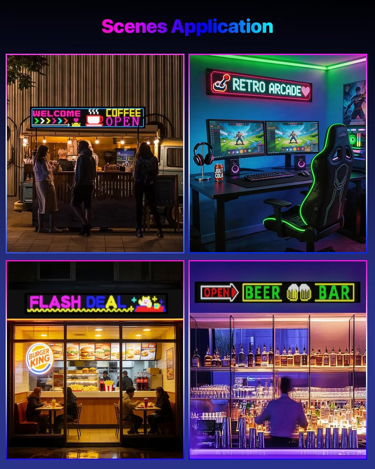 39″ X 11″ Programmable LED Sign – Custom Scrolling Display with Remote Control