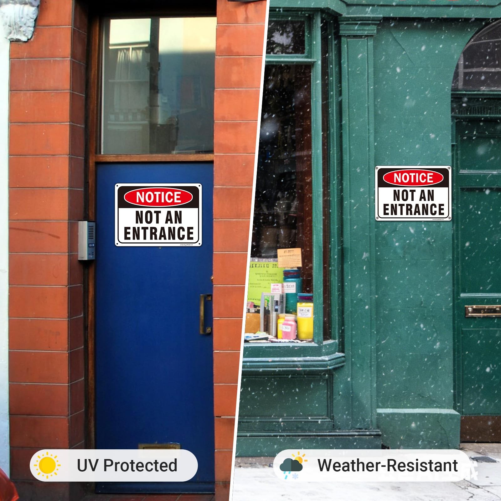 (2 Pack) Not An Entrance Sign, No Entry Do Not Enter Use Other Door Sign, 10″…