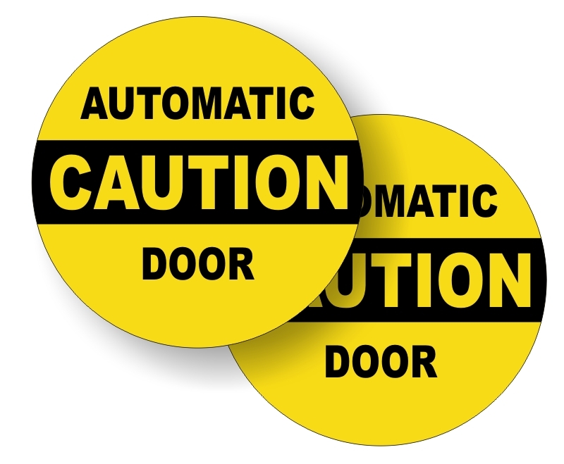 2x Caution AUTOMATIC DOOR Vinyl Glass Door Decals Stickers Labels Entry Safety