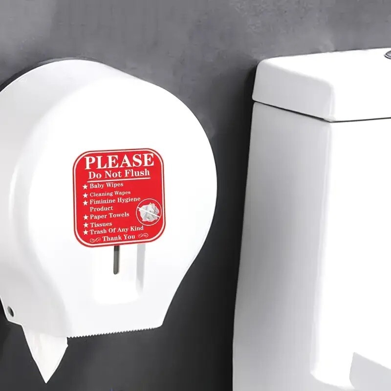 6-Pack 6×6 inch Please Do Not Flush Bathroom Signage Decals-Vinyl Self-Adhesive