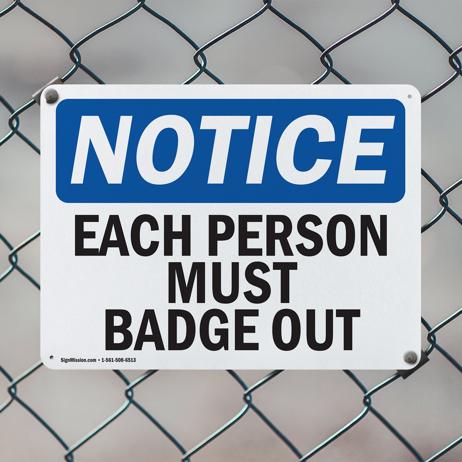 (2 Pack) Each Person Must Badge Out OSHA Notice Sign Decal Metal Plastic