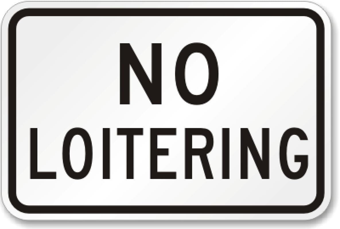No Loitering Sign Aluminum Weatherproof 8×12 Metal Outdoor Business