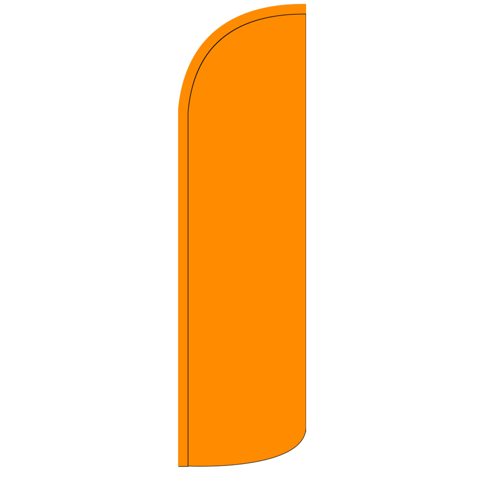 SOLID ORANGE Windless Swooper Feather Flag Tall Banner Sign 3’ Wide