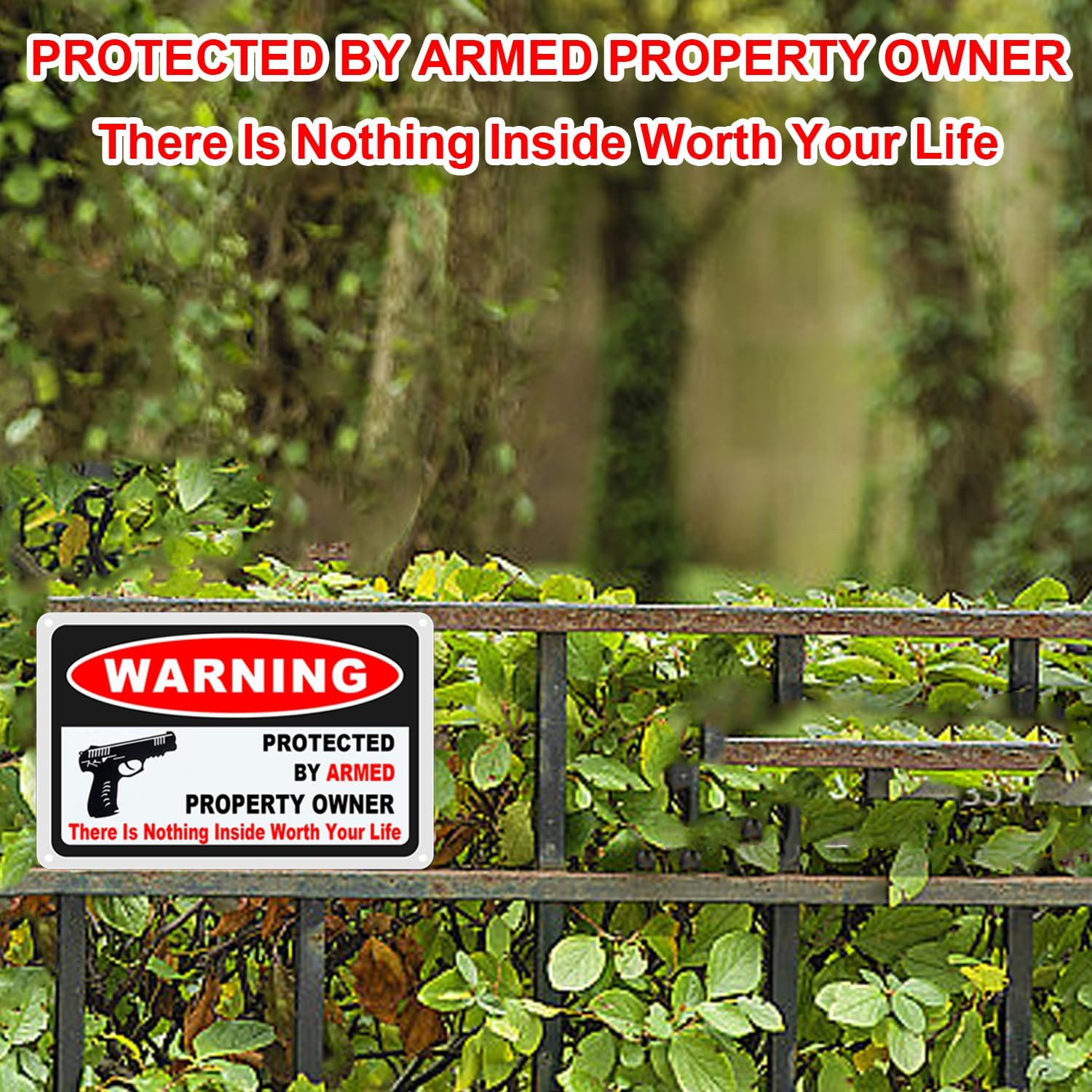 Home Security Warning Signs 3 Pack Reflective Aluminum Property Security Signs