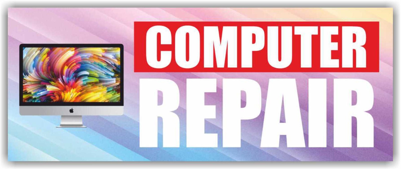 COMPUTER REPAIR Advertising Banner Vinyl Mesh Sign service diagnostics phone fix