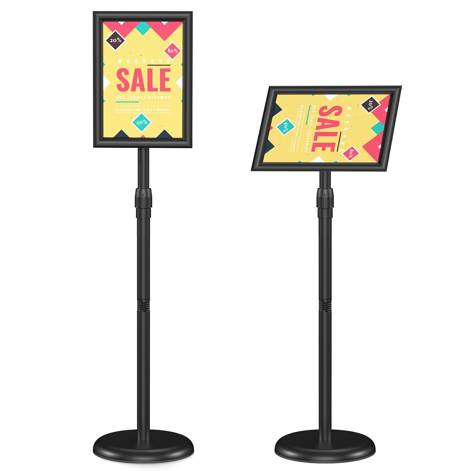 Relx Sign Holder Stand 8.5×11 inch – Adjustable Floor Standing black